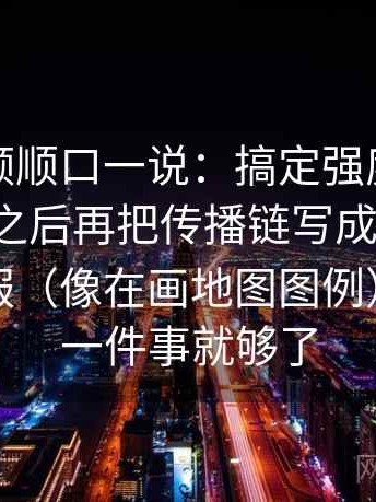 蘑菇视频顺口一说：搞定强度词是不是太满之后再把传播链写成流程图，会更舒服（像在画地图图例）；只做一件事就够了