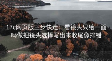 17c网页版三步快走：看镜头只给一面吗做把镜头选择写出来收尾像排错