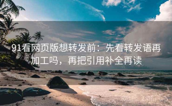 91看网页版想转发前：先看转发语再加工吗，再把引用补全再读