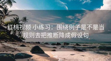 红桃视频 小练习：围绕例子是不是当规则去把推断降成假设句