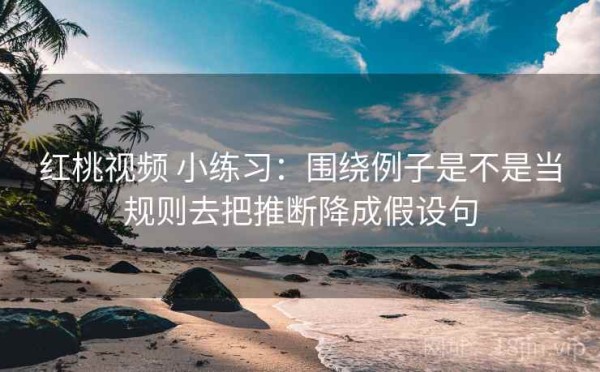 红桃视频 小练习：围绕例子是不是当规则去把推断降成假设句