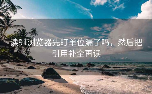 读91浏览器先盯单位漏了吗，然后把引用补全再读